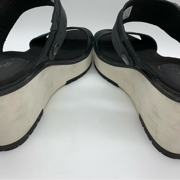 Timberland Koralyn Wedge Double Strap Sporty Buckle Sandal Black/White Size 10 - Picture 9 of 12